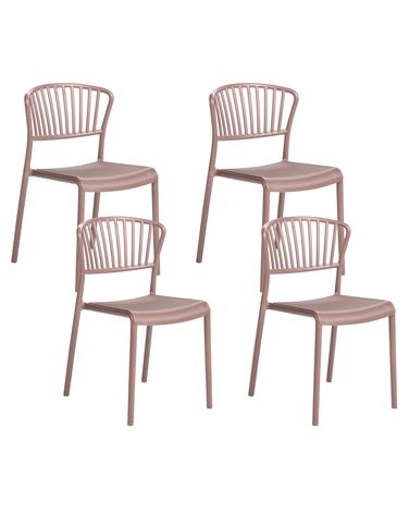 Set van 4 tuinstoelen GELA Bruin