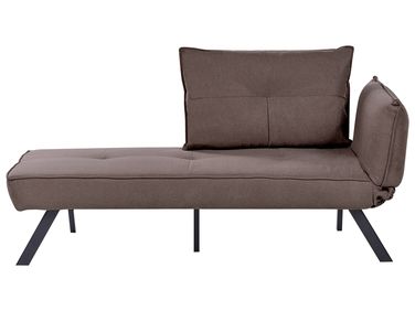 Rechtszijdige chaise longue ROCAMADOUR Stof Bruin