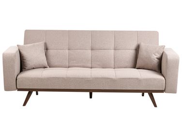 Sofa Bed 3 Seater HJULBY Light Brown