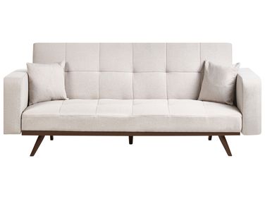 Sofa Bed 3 Seater HJULBY Light Beige