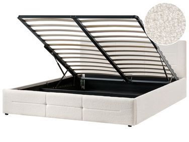 Ottoman Bed Boucle MASSOGNES 180 x 200 cm Off-White