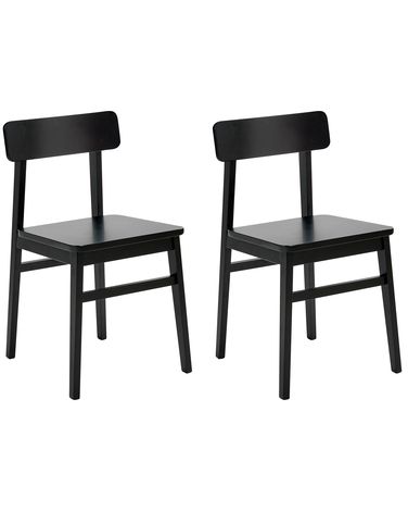 Set van 2 eetkamerstoelen GORRE Hout Zwart