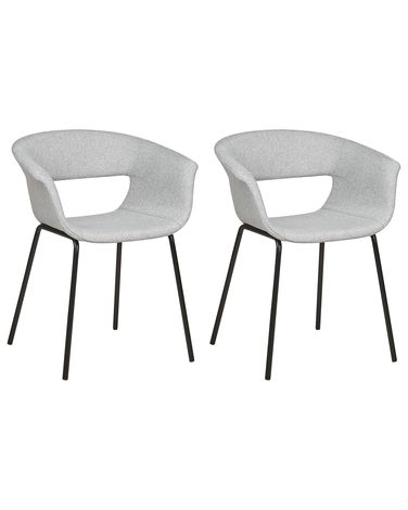 Set van 2 eetkamerstoelen ELMA Stof Lichtgrijs
