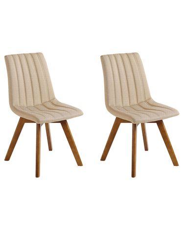 Set van 2 eetkamerstoelen CALGARY Stof Zandbeige