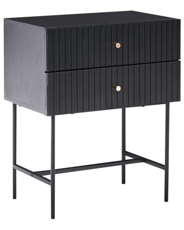 2 Drawer Bedside Table COVENTRY Black/ Gold
