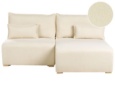 Canapé d'angle modulable NERBO Bouclé Blanc cassé Côté gauche