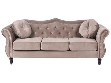 Sofa 3 Seater SKIEN Velvet Taupe