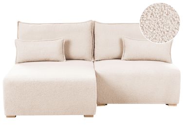 Canapé d'angle modulable NERBO Bouclé Beige Côté droit