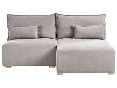 Canapé d'angle modulable NERBO Tissu Gris Côté gauche