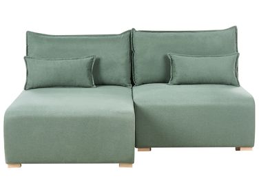 Canapé d'angle modulable NERBO Tissu Vert clair Côté droit