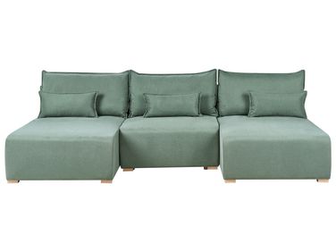 Canapé modulable en forme de U NERBO Tissu Vert clair