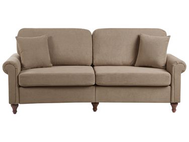 Sofa 3 Seater GINNERUP Fabric Brown