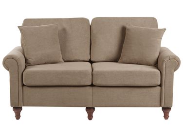 Sofa 2 Seater GINNERUP Fabric Brown