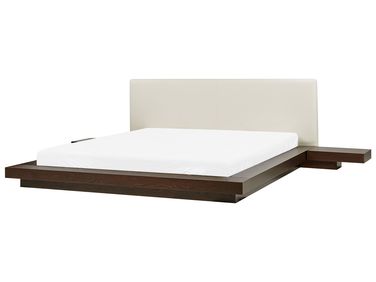 Bed Kunstleer ZEN 180 x 200 cm Donker essenhout