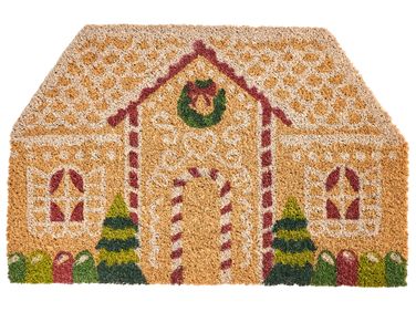 Deurmat SELATNA Natuurlijk 45 x 75 cm Kerstpatroon Kokos