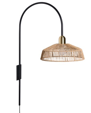 Lampe murale NOSARA Corde en papier Naturel
