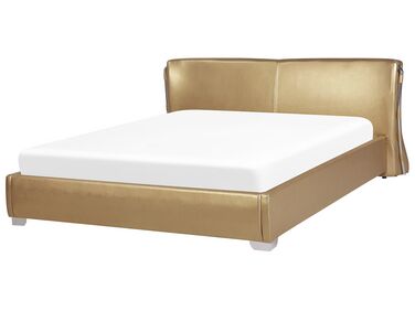 Bed Leer PARIS 180 x 200 cm Goud