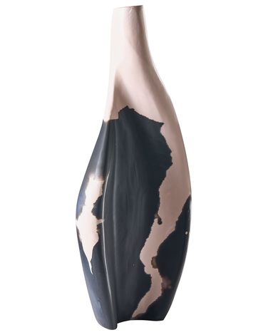Decoratieve vaas LAGOS Mangohout 40 cm Zwart/beige