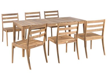 Salle à manger de jardin 6 places CHIOGGIA Bois d'acacia certifié Marron clair
