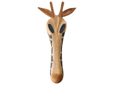 Décoration murale Girafe EKPOMA Bois de manguier 68 cm Marron clair