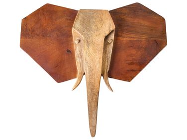 Décoration murale Éléphant GAROUA Bois de manguier 37 cm Marron