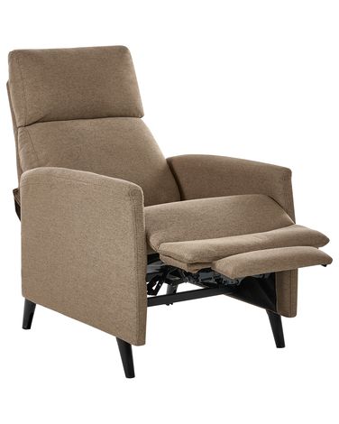 Fauteuil inclinable SELVIK Repose-pieds inclus Tissu Marron