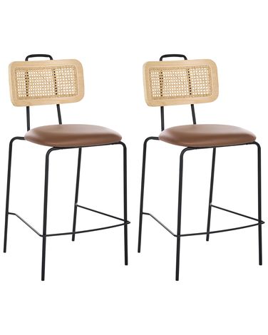 Set van 2 barstoelen ADELANTO Bruin