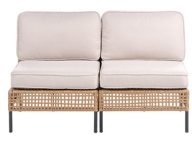 Canapé de jardin 2 places OMEGANA Sans accoudoirs Polyrotin Beige clair