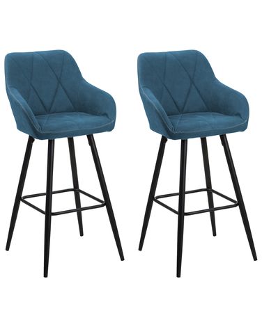 Set van 2 barstoelen DARIEN Zeeblauw