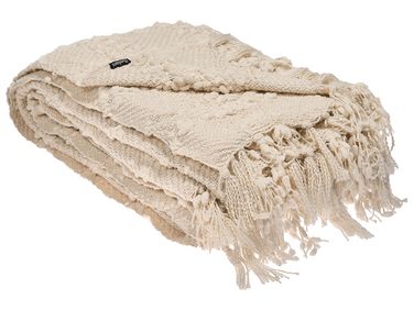 Plaid VELLA 200 x 220 cm Gebroken wit