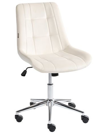 Chaise de bureau MELROSE Velours Blanc cassé