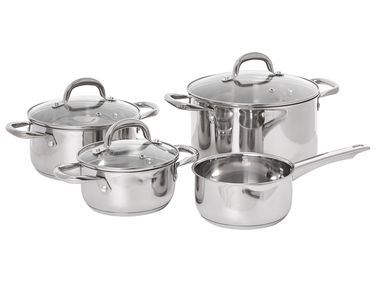 7 Piece Pot Set PRIMECOOK Stainless Steel Silver