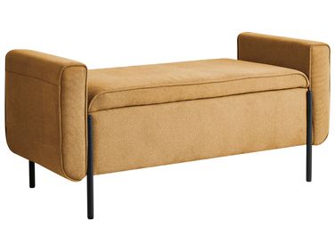Banc de rangement rembourré LEWES Tissu Moutarde