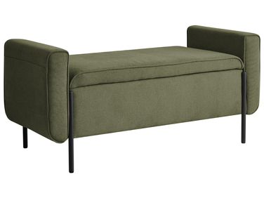 Banc de rangement rembourré LEWES Tissu Vert
