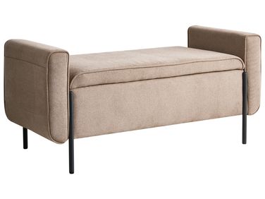Banc de rangement rembourré LEWES Tissu Beige