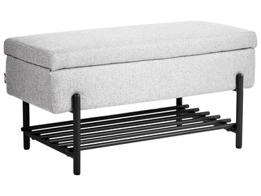 Banc à chaussures SOLVANG Tissu Gris clair avec rangement