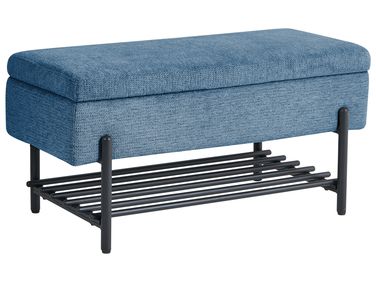 Banc à chaussures SOLVANG Tissu Bleu avec rangement