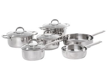 10-delige pannenset PRIMECOOK Roestvrij staal Zilver