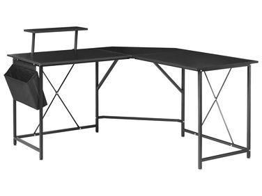 Bureau d'angle TACONY Noir 180 cm 140 cm avec rangement