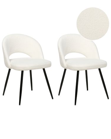 Set van 2 eetkamerstoelen ONAGA Bouclé Wit