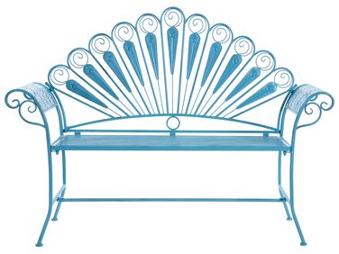 Banc de jardin PAVIA 146 cm Métal Bleu