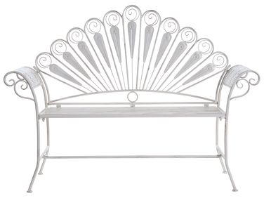 Banc de jardin PAVIA 146 cm Métal Blanc cassé