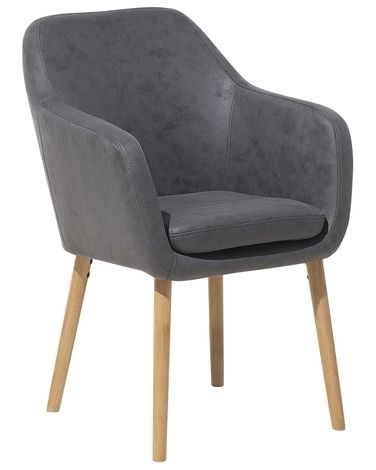 Dining Chair YORKVILLE Faux Leather Grey