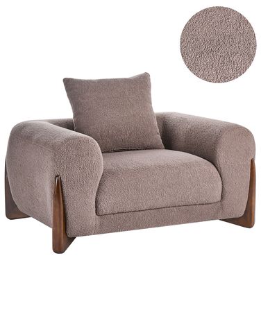Fauteuil VINLIDEN Bouclé Bruin