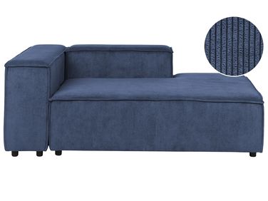 Chaise longue côté gauche ARDAL Velours côtelé Bleu foncé
