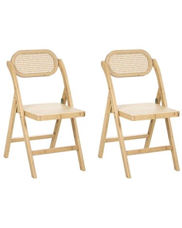 Set van 2 eetkamerstoelen inklapbaar ORAISON Bamboe Lichtbruin