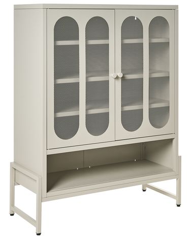 2 Door Sideboard SOLETTA Metal Light Beige