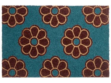 Doormat KULIK Blue 40 x 60 cm Flower Coir