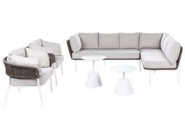 Ensemble de canapés de jardin 7 places ROBELLA avec tables Beige