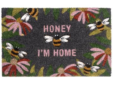 Doormat INIGOK Multicolour 50 x 80 cm Text Bee Coir